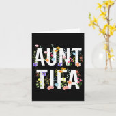 Aunt Tifa - Retro Wildflowers Floral Feminist Mom  カード (黄色い花)