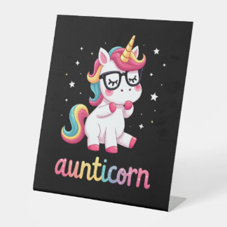 Aunticorn Aunty Dabbing Unicorn Auntie Aunt Christ 台座サイン