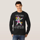 Aunticorn Like An Aunt Only Awesome Dabbing Unicor Tシャツ (正面フル)