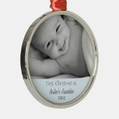 Auntieの第1回クリスマスパーソナライズされた名写真 メタルオーナメント (右)