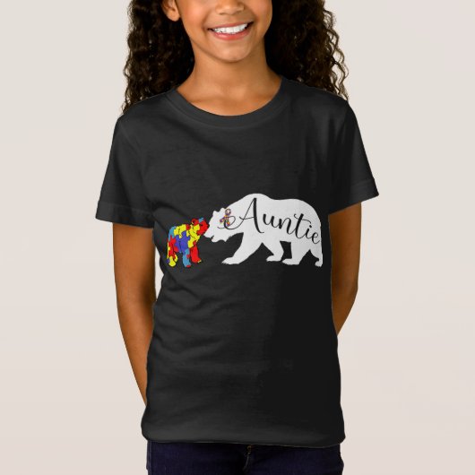 Auntieクマ自閉症の認知月叔母の女性Niec Tシャツ (正面)