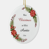Auntieベビーフォト初めてのクリスマスフローラ セラミックオーナメント (右)