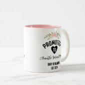 Auntieベビー名にパーソナライズされた昇格 ツートーンマグカップ (正面右)