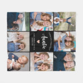 Auntie写真パーソナライズされたコラージュモダン フリースブランケット (正面(横))