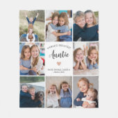 Auntie写真パーソナライズされたコラージュモダン フリースブランケット (正面)