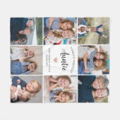 Auntie写真パーソナライズされたコラージュモダン フリースブランケット (正面(横))
