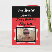 Auntie写真名red black birthday カード (正面)