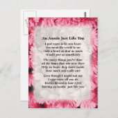 Auntie詩 – ピンクフローラデザイン ポストカード (正面/裏面)