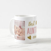 Auntie 最高の Ever 2フォトピンクと金ゴールド記念にAuntie Ever 2 コーヒーマグカップ (正面左)