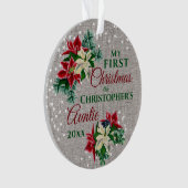 Auntie 1st Christmas Poinsettiaフォトオーナメント オーナメント (正面)