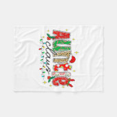 Auntie Claus Aunt Christmas Lights Pajama Family M フリースブランケット (正面(横))