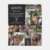 Auntie Definition Photo Collage フリースブランケット (正面)