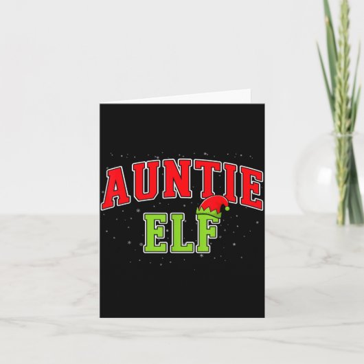 Auntie Elf Christmas Family Matching Group Xmas Si カード (正面)