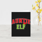 Auntie Elf Christmas Family Matching Group Xmas Si カード (黄色い花)