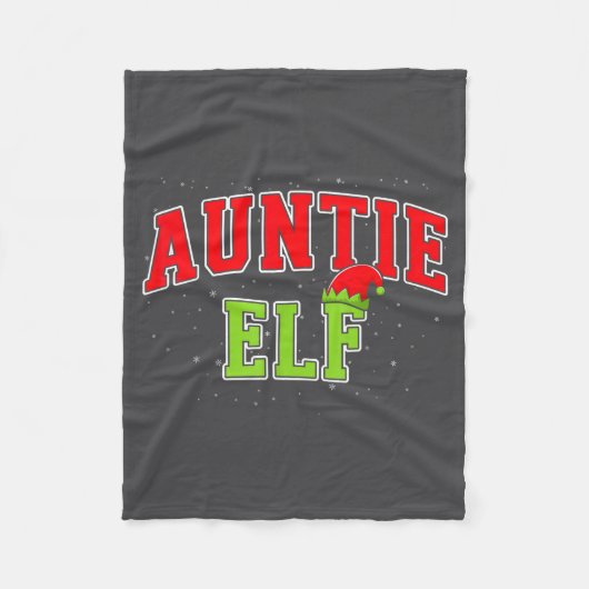 Auntie Elf Christmas Family Matching Group Xmas Si フリースブランケット (正面)