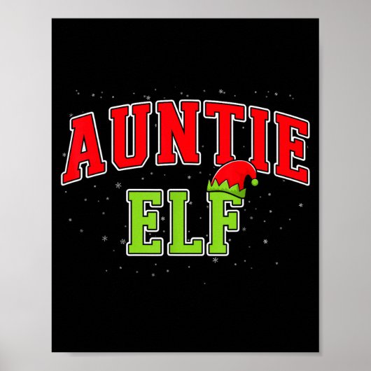 Auntie Elf Christmas Family Matching Group Xmas Si ポスター (正面)