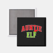 Auntie Elf Christmas Family Matching Group Xmas Si マグネット (正面/裏面)