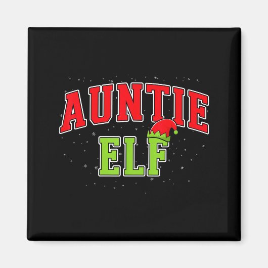Auntie Elf Christmas Family Matching Group Xmas Si マグネット (正面)