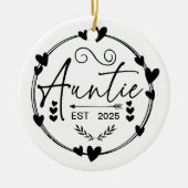 Auntie Est 2024妊娠発表おばさんおもしろい セラミックオーナメント (正面)