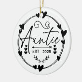 Auntie Est 2024妊娠発表おばさんおもしろい セラミックオーナメント (左)