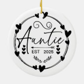 Auntie Est 2024妊娠発表おばさんおもしろい セラミックオーナメント (裏面)