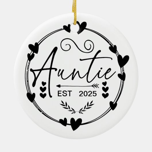 Auntie Est 2024妊娠発表おばさんおもしろい セラミックオーナメント (裏面)