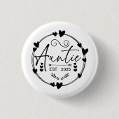 Auntie Est 2025妊娠発表おばさんおもしろい 缶バッジ (正面)