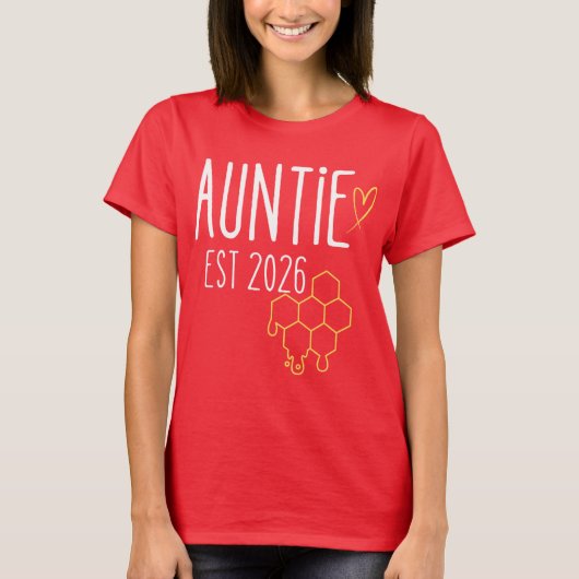 Auntie Est 2026 Honeycomb Design Tシャツ (正面)