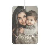 Auntie Est Year手書きスクリプトハート カーエアーフレッシュナー (正面)