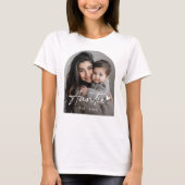 Auntie Est Year手書きスクリプトハート Tシャツ (正面)