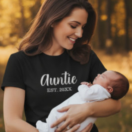 Auntie Established Modern Script Black Tシャツ