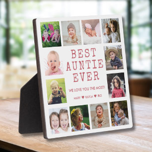 Auntie Ever 12最高の写真コラージュのピンクと白 フォトプラーク