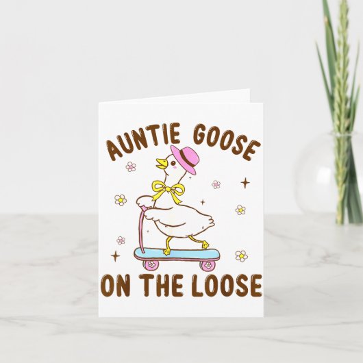 Auntie Goose On The Loose Funny Birthday Matching  カード (正面)