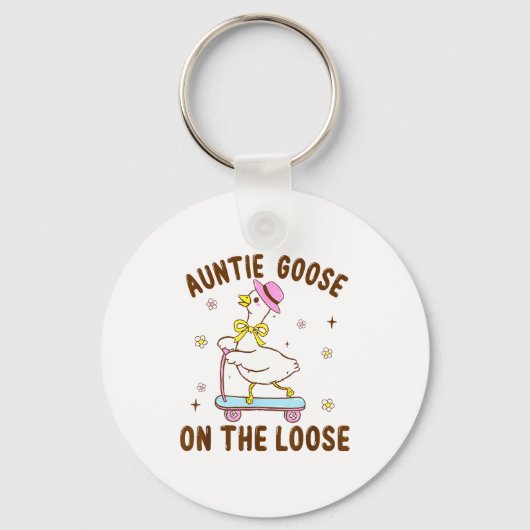 Auntie Goose On The Loose Funny Birthday Matching キーホルダー (正面)
