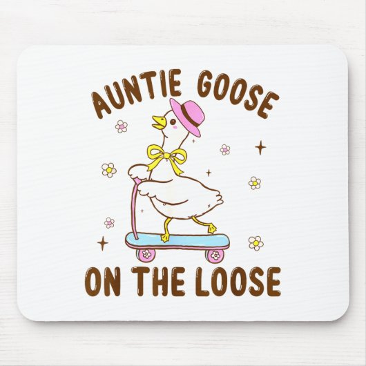 Auntie Goose On The Loose Funny Birthday Matching マウスパッド (正面)