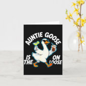 Auntie Goose On The Loose Funny Drinking Gift  カード (黄色い花)