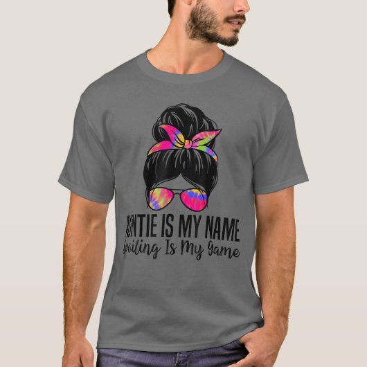 Auntie Is My Name Spoiling Is My Game Funny Auntie Tシャツ (正面)