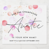 Auntie is Your New Name | 妊娠の知らせ スパークリングワインラベル (シングルラベル)