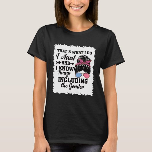 Auntie Keeper of the Gender Reveal Party Ideas Dis Tシャツ (正面)