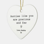 Auntie Keepsake Gift Minimalist Text with Name セラミックオーナメント (左)
