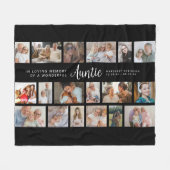 Auntie Memorial 18 Photo Collage フリースブランケット (正面(横))