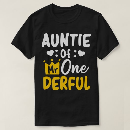Auntie of Mr Onederful 1st Party Matching Family  Tシャツ (デザイン正面)