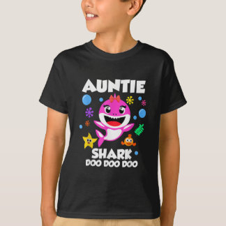 Auntie Of The Baby Shark Birthday Auntie Shark  Tシャツ