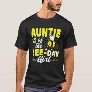 Auntie Of The Bee Day Girl Hiveパーティーマッチングビル Tシャツ