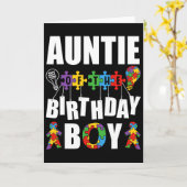 Auntie Of The Birthday Boy Autism Awareness Celebr カード (黄色い花)
