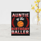 Auntie Of The Birthday Boy Bysketbyll Bday Celebra カード (黄色い花)