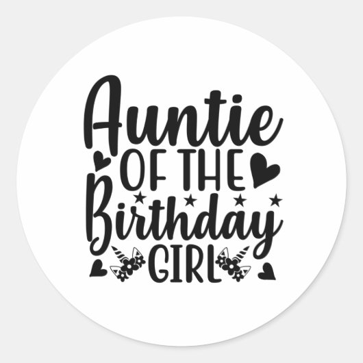 Auntie of the birthday girl ラウンドシール (正面)