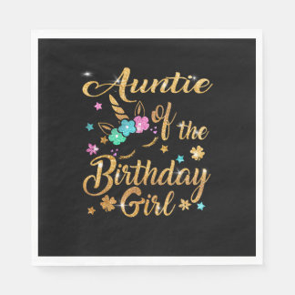 Auntie of The Birthday Girl Unicorn T-Shirt スタンダードランチョンナプキン