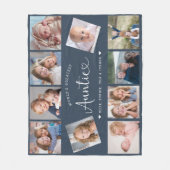 Auntie Photo Collage Script Cute Heart Modern フリースブランケット (正面)