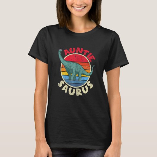 Auntie Saurus I Brachiosaurus Diplodocus I Family Tシャツ (正面)